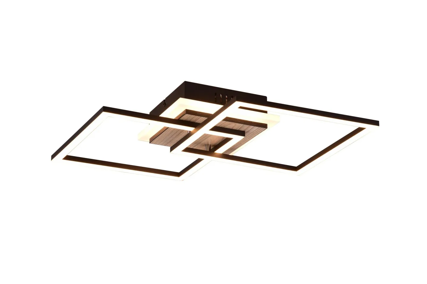 Giro LED Taklampa fyrkant mattsvart/ trä - Mattsvart/Trä