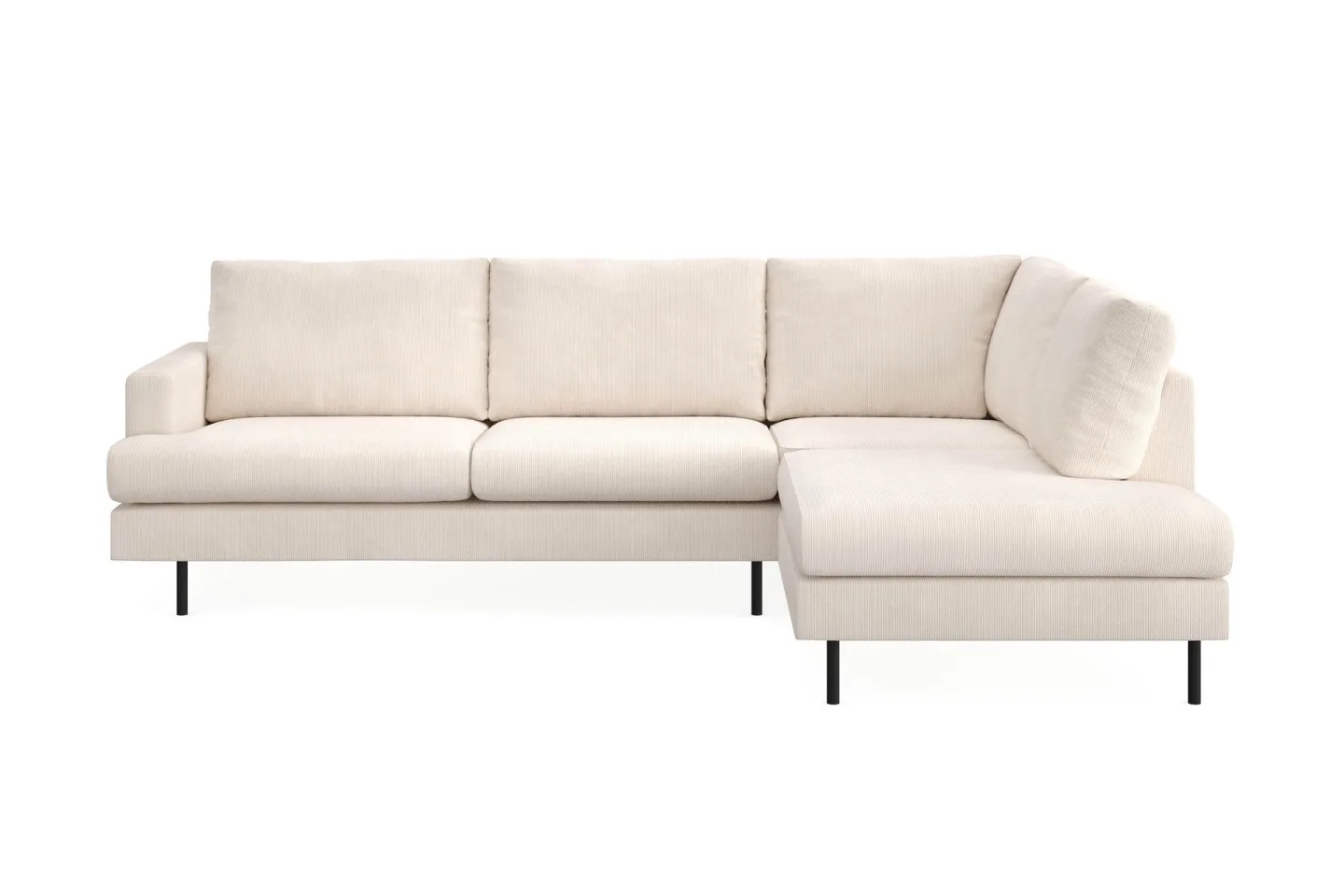 Menard Compact 4-sits Högervänd L-formad Schäslongsoffa i Manchester - Beige