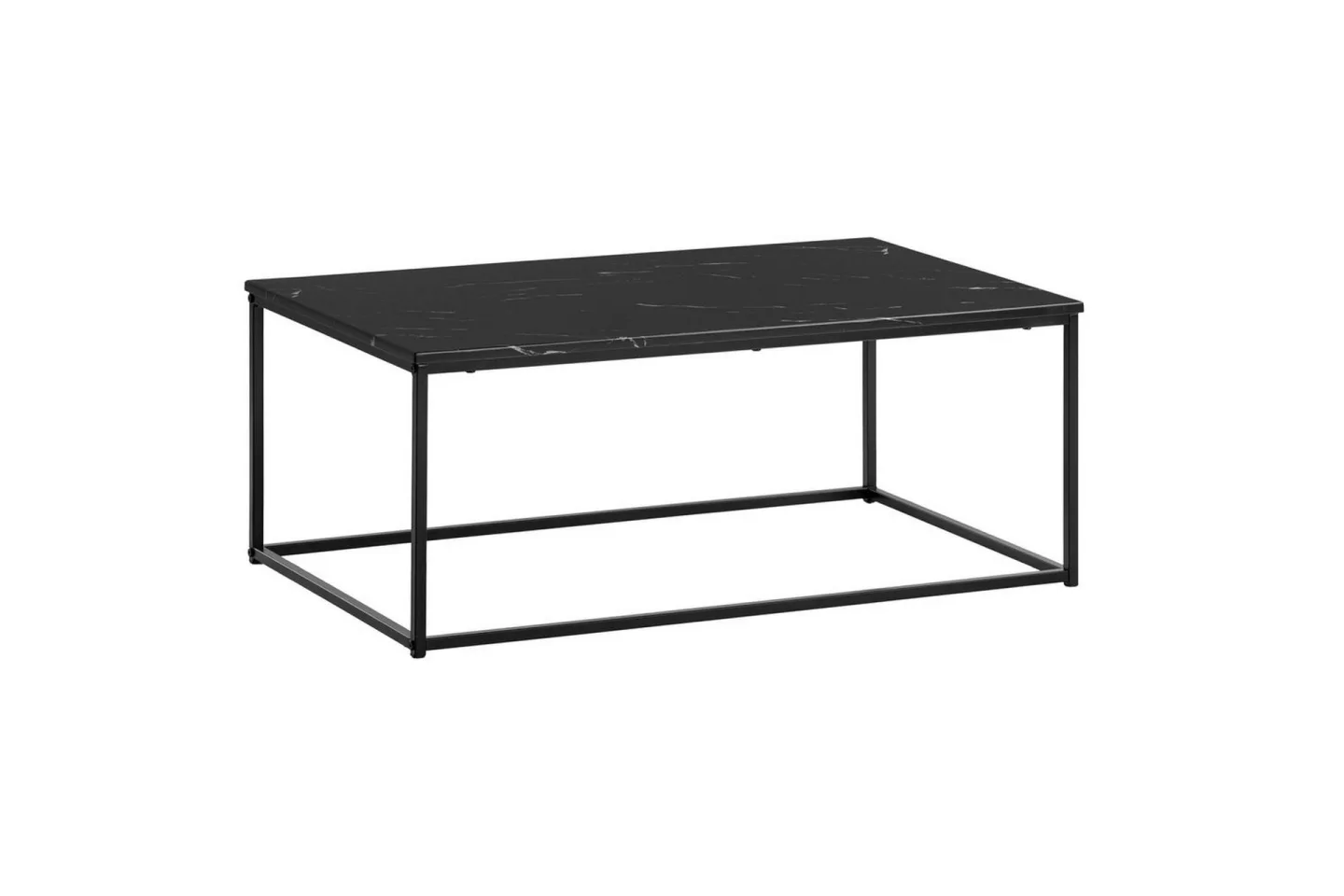 Soffbord Wohnling marmorutseende, rektangulär elegant, modern stil Svart, marmor svart - Svart, marmor svart
