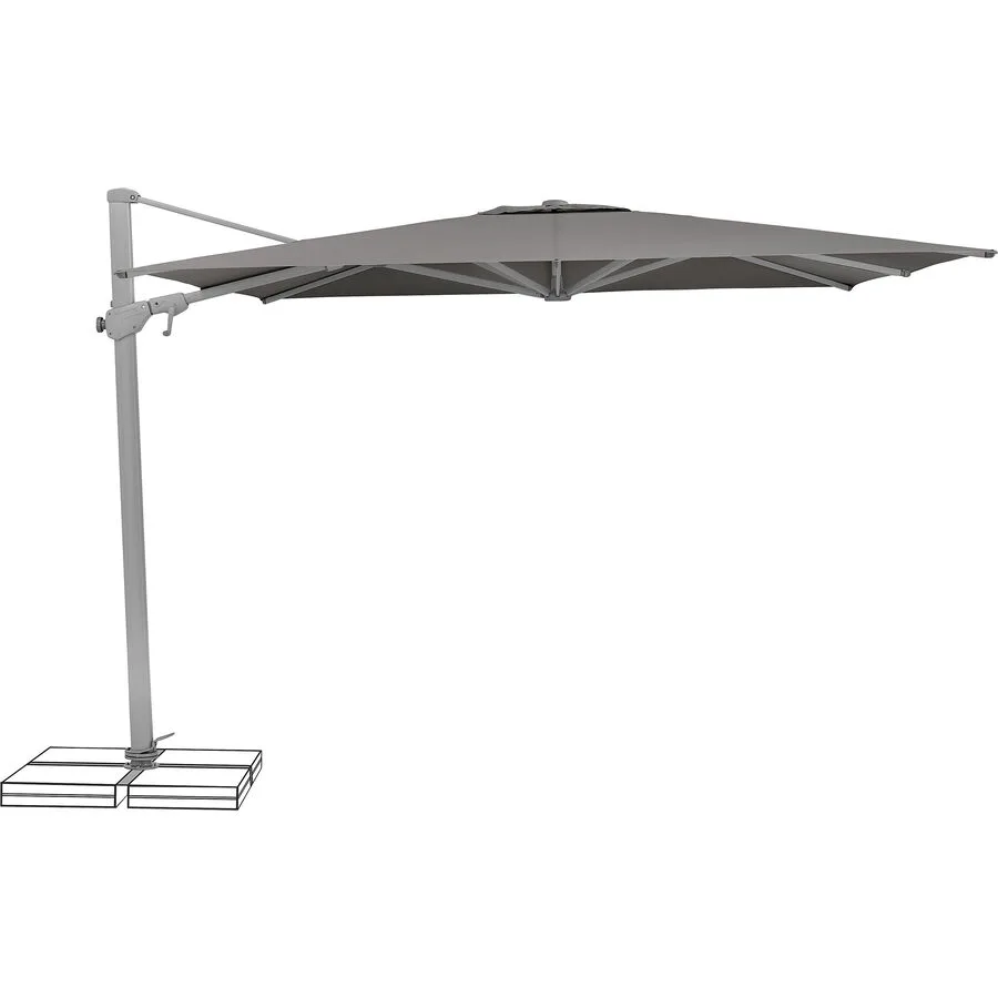 Suncomfort BY GLATZ Sonnenschirm Varioflex stonegrey Polyester B 300 T 300 cm