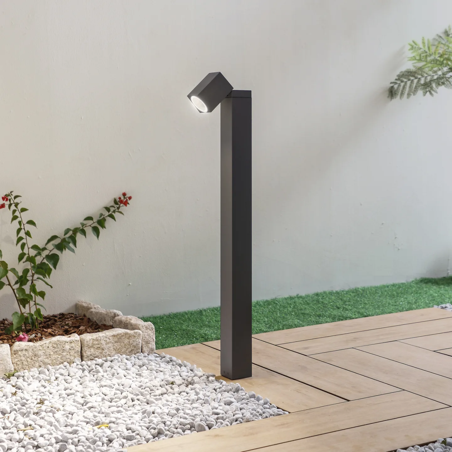 Othil Bollard H80 Grå - Lindby - Balkong - Modern - Aluminium - Vinklad