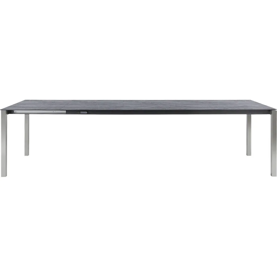 Gartentisch ausziehbar Campo Grande Keramik Dark Night 150x90 cm - Farbe: Edelstahl gebürstet / Dark Night - Material: Keramik/Edelstahl - Möbel