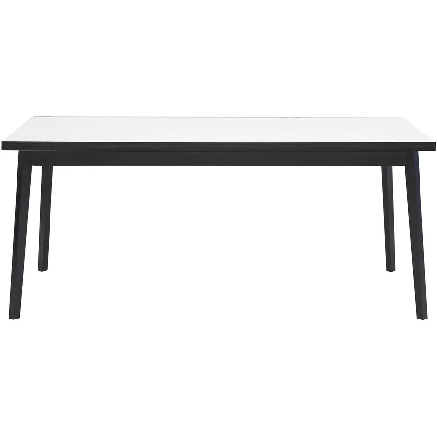 Esstisch Sinthya schwarz/weiss Eiche, Melamin Massivholz B 180 T 90 cm