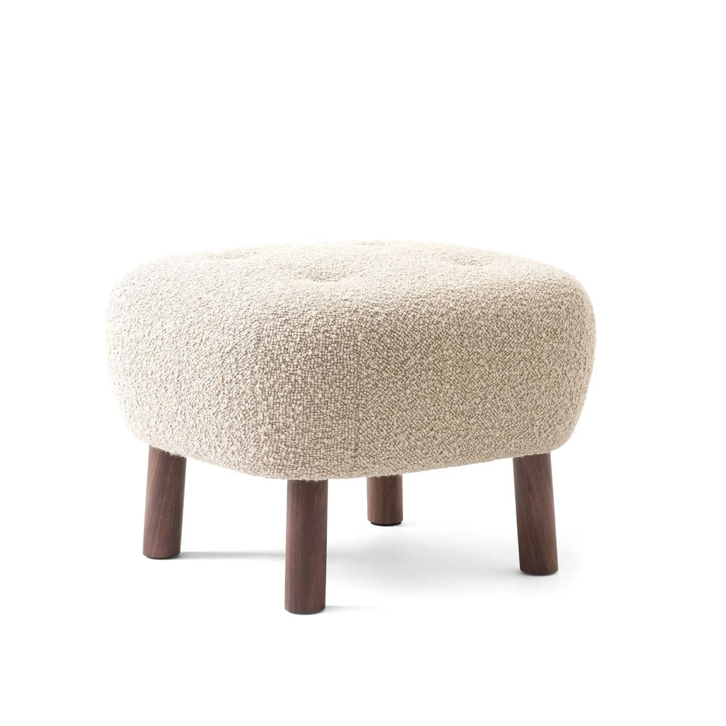 &Tradition - Little Petra Pouf Karakorum 003/Walnut - Fotpallar - Viggo Boesen - Vit - Trä/Syntetiskt/Ull