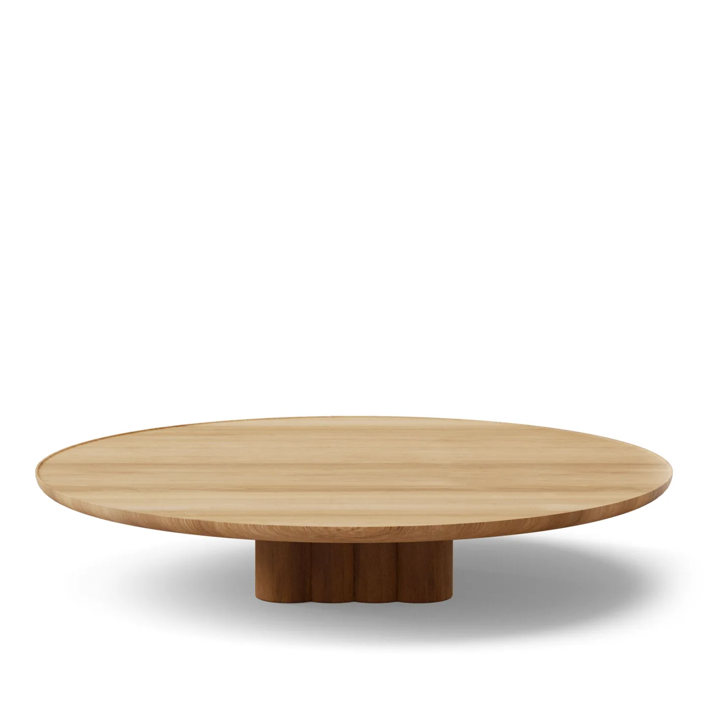 Dk3 - Plush Coffee Table Round Ø130 x H29 cm Oak - oil - Soffbord - Jacob Plejdrup - Beige