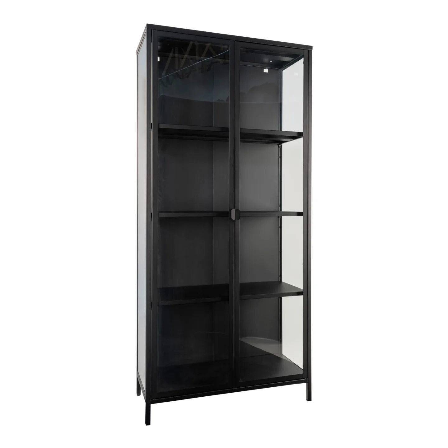 Brisbane Vitrinenschrank Höhe 175 cm, schwarz.