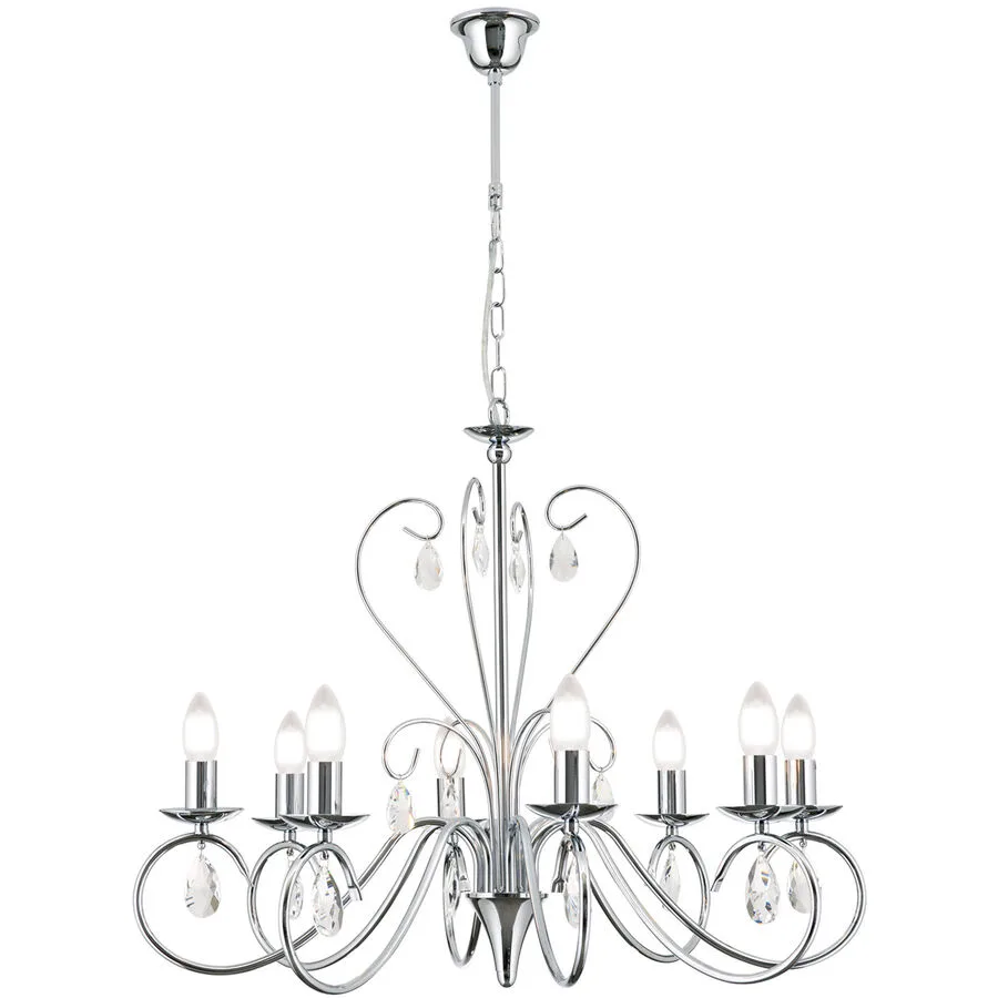 Kronleuchter Alessia Grau Stahl 58 cm - Farbe: chrom
