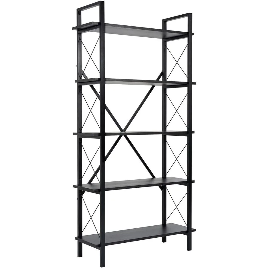 Bücherregal Ely schwarz Holzwerkstoff B 90 H 180 cm