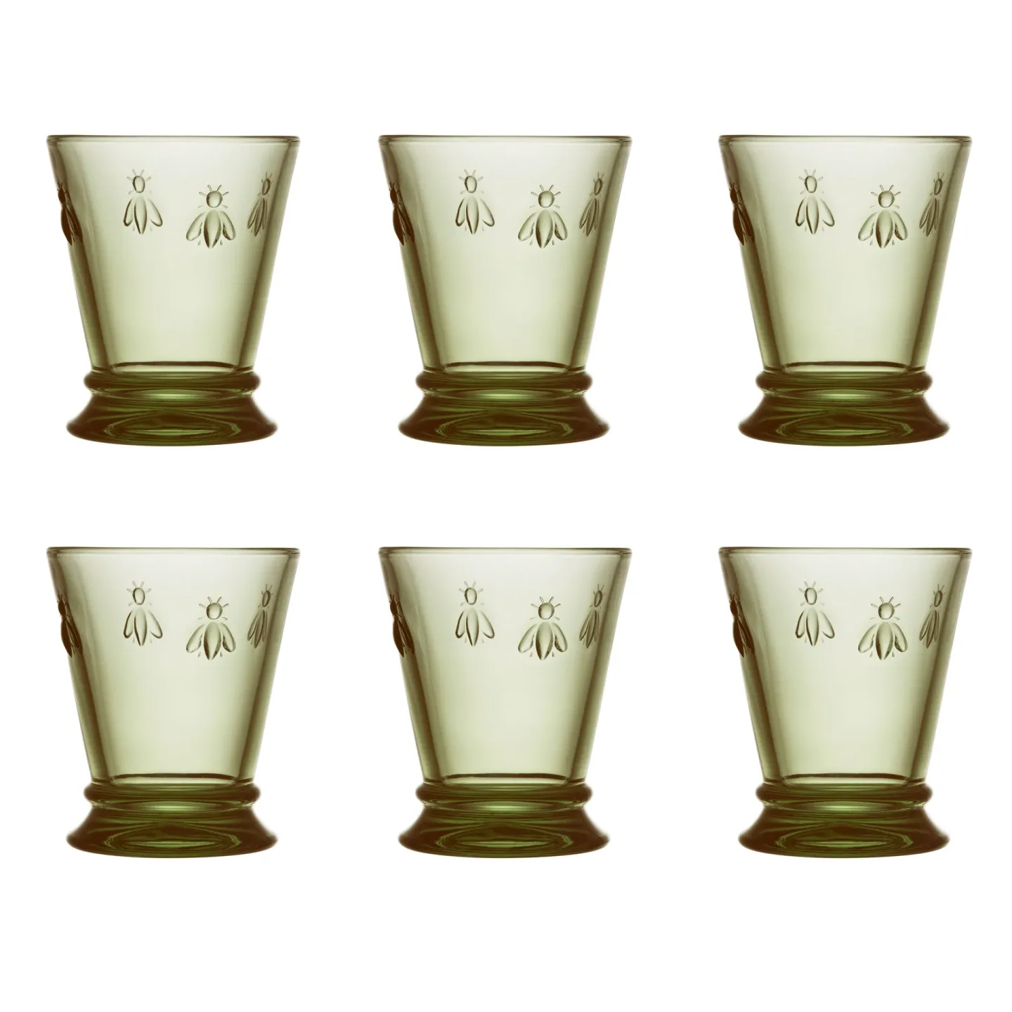 La Rochère Abeille Wasserglas 26 cl 6er-Pack Olivgrün
