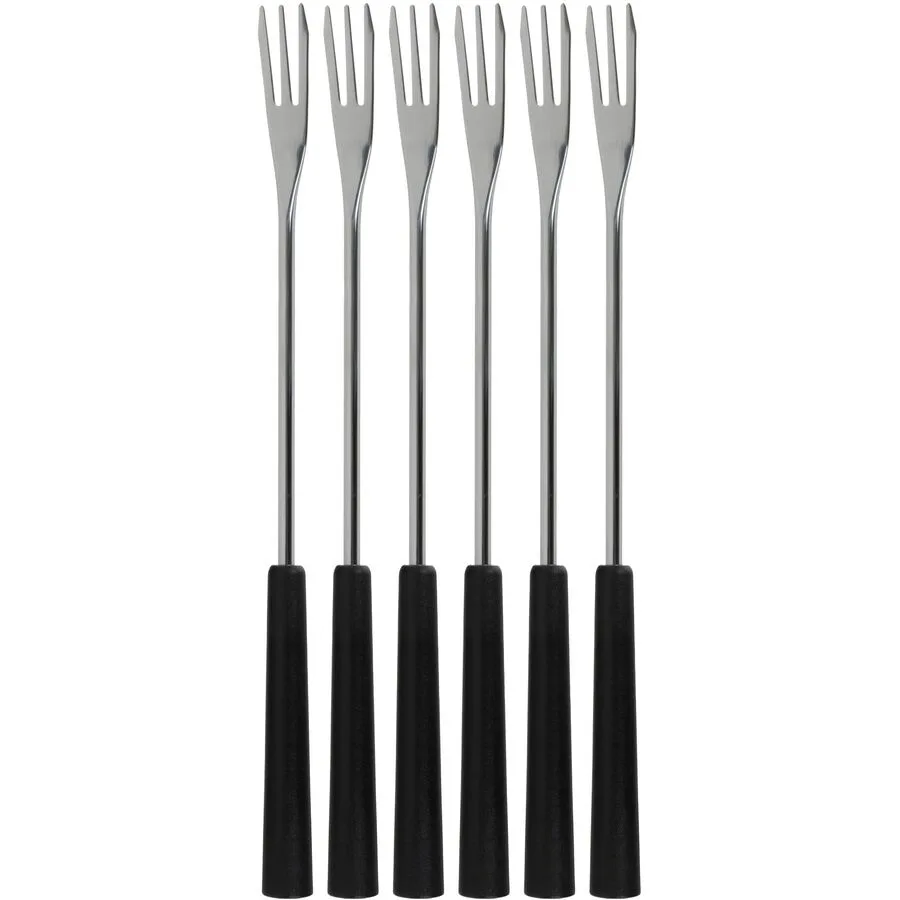 Fonduegabeln COCON Schwarz/Silber Edelstahl T 26 cm 6 Stk