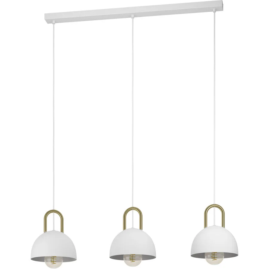 Eglo Pendellampe Calmanera Weiss Stahl 20 cm 110 cm - Farbe: Messing/Weiss