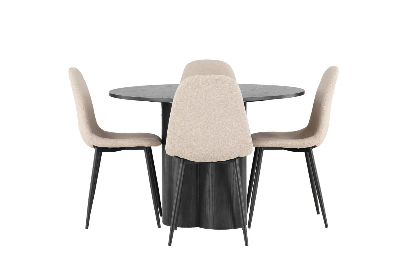 Olivia Matgrupp 110 cm Rund med 4 Polar Stolar - Beige