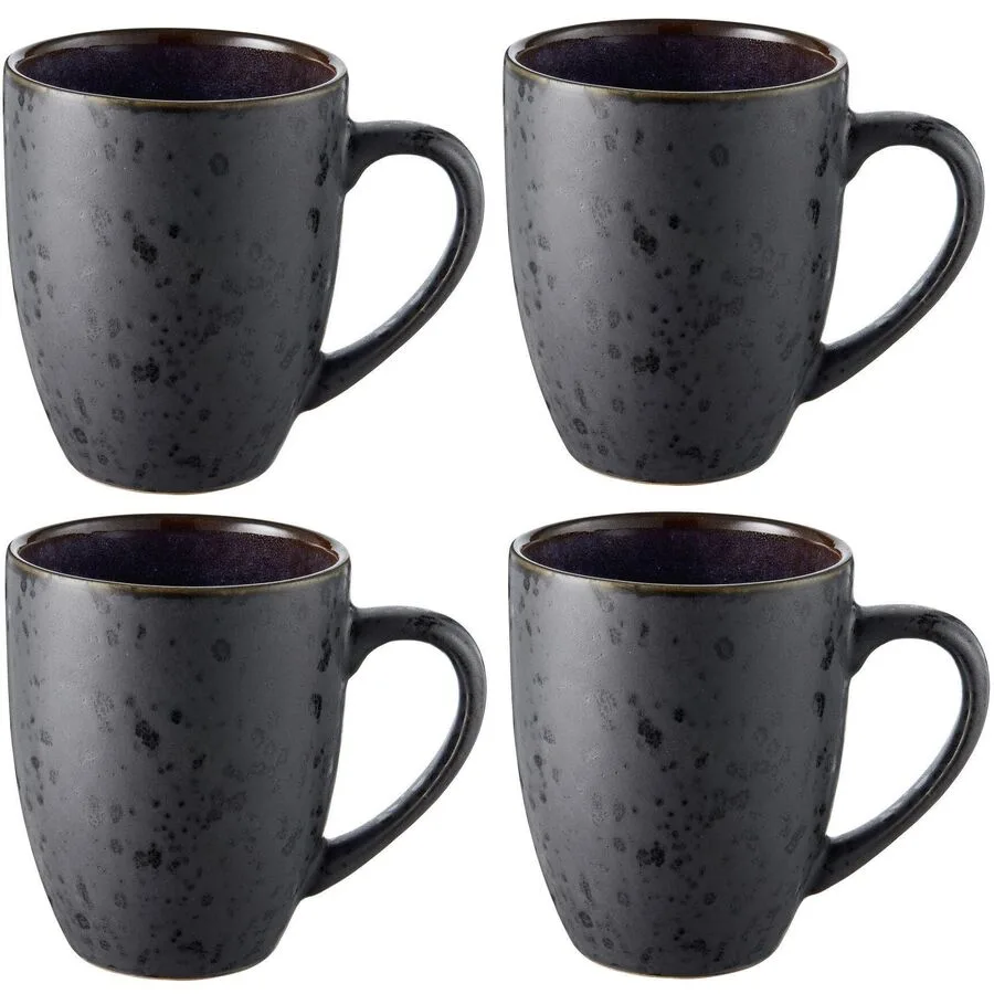 Kaffeetassen-Set BITZ Schwarz Steinzeug 300 l