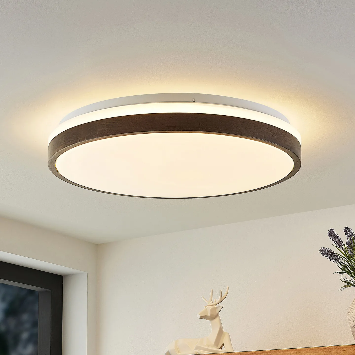 Hudsona Loftlampe Brown - Lindby - Stue - Moderne - Træ - Rund
