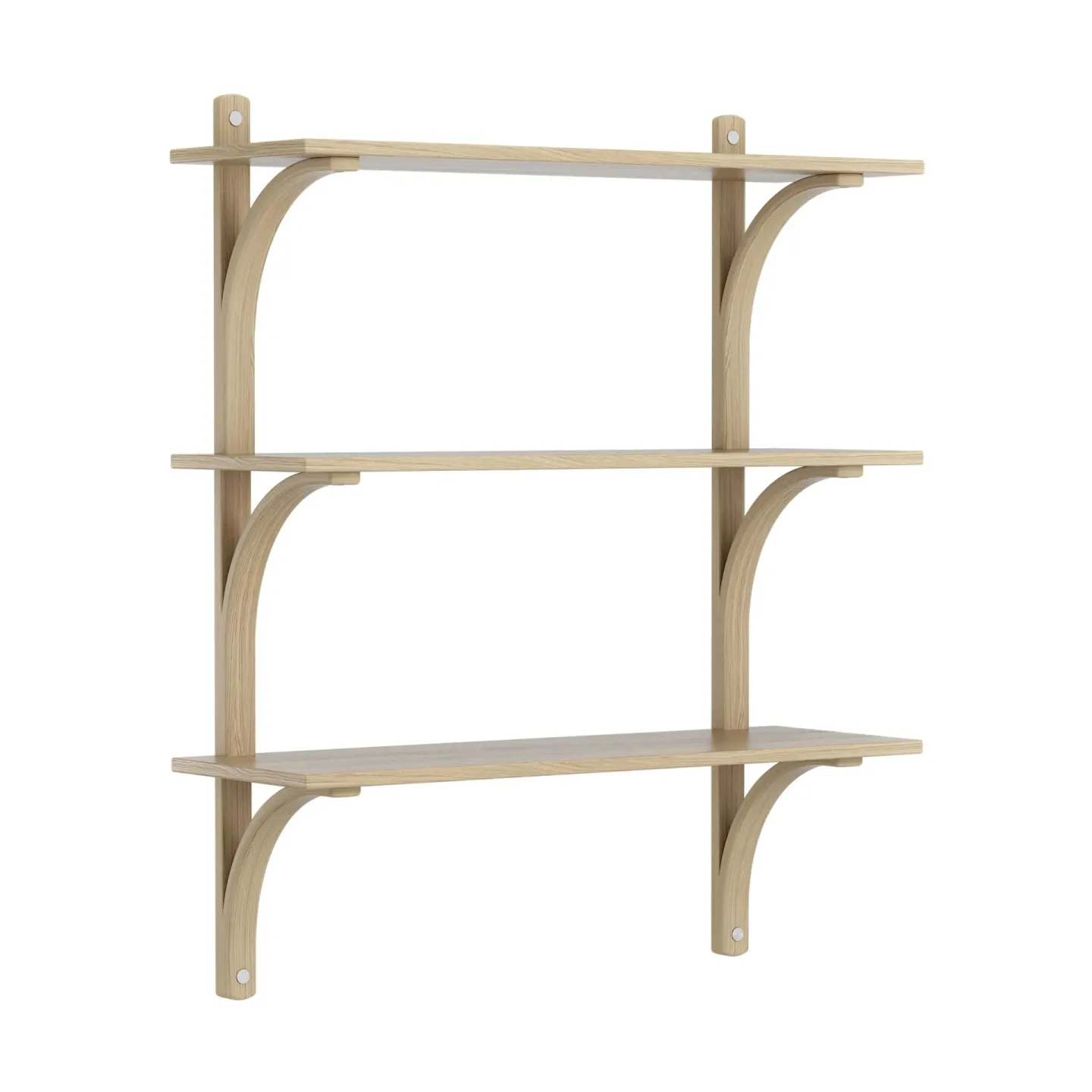 Swedese Levi Regal 3 Fachboden Naturlackierte Eiche-Aluminium, 90 cm