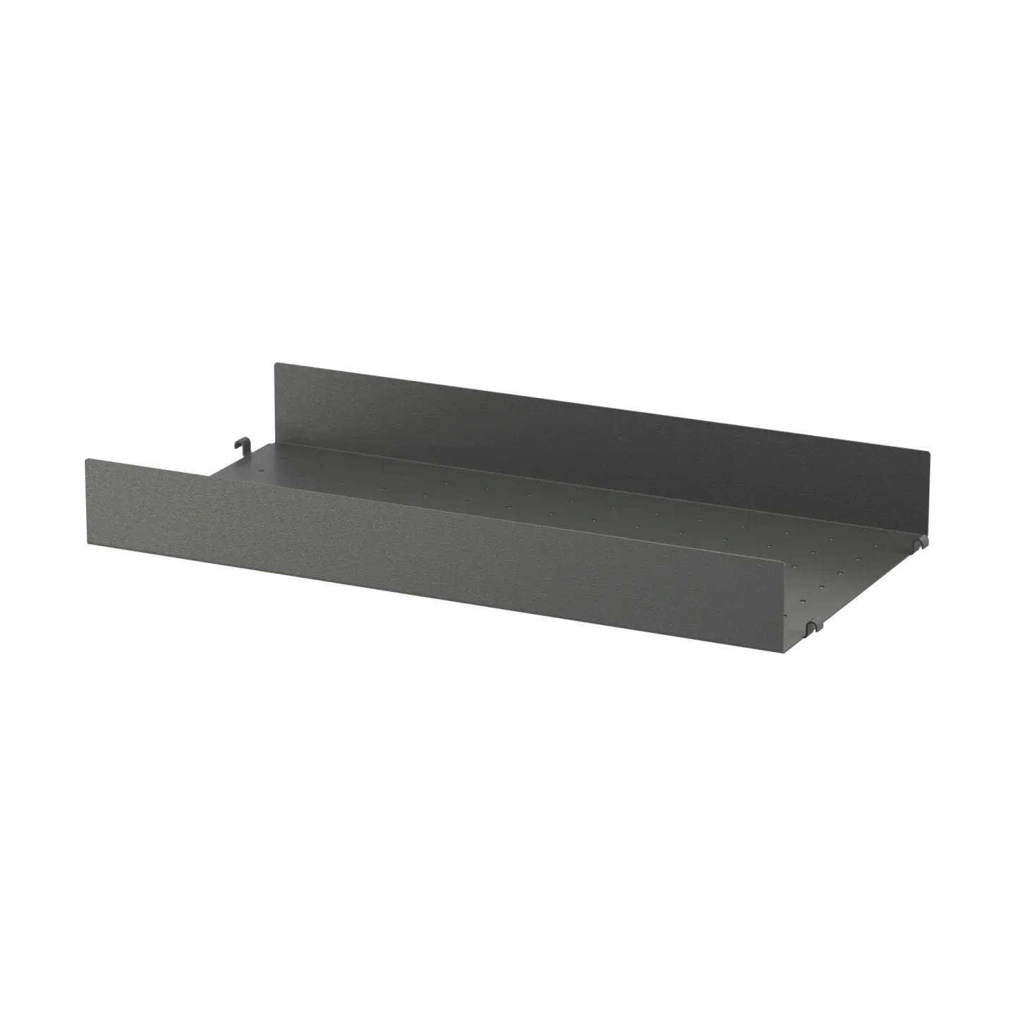 String String Regalboden Metall Dunkelgrau, 58x30 cm, hoher Rand