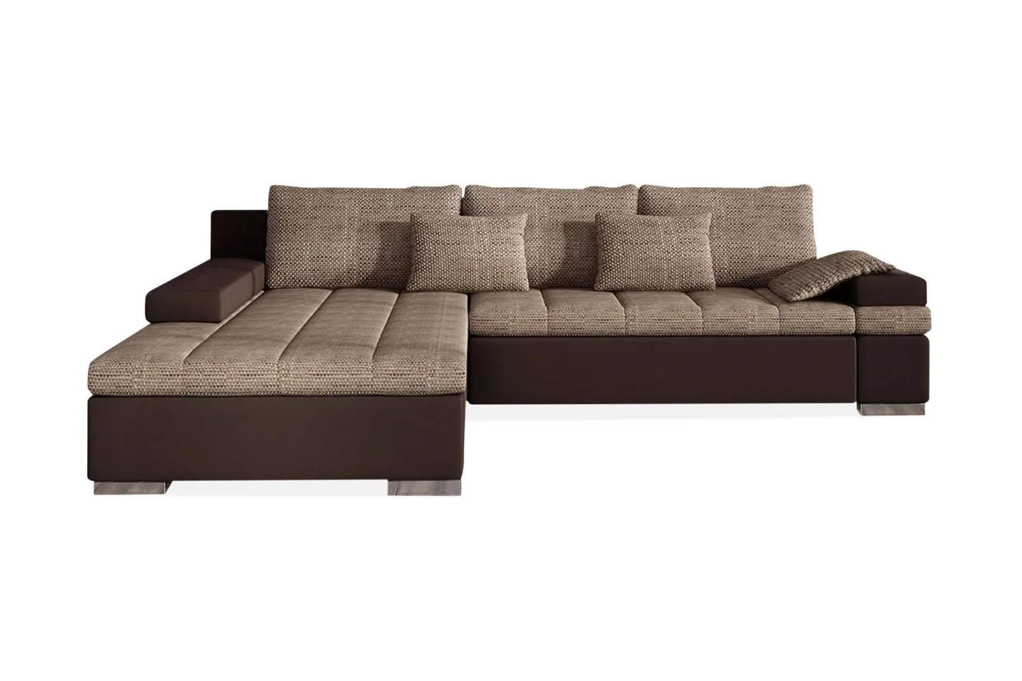 Naoma Bäddsoffa med Divan Vänster - Beige/Brun
