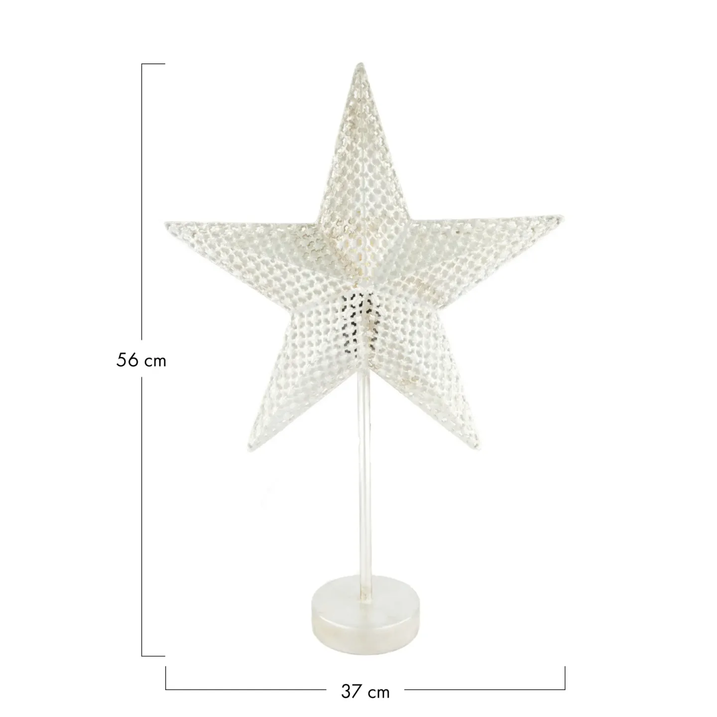 Decofinder Tischleuchte Stern Aus Metall, Silber H: 56 cm | Schubiger Möbel