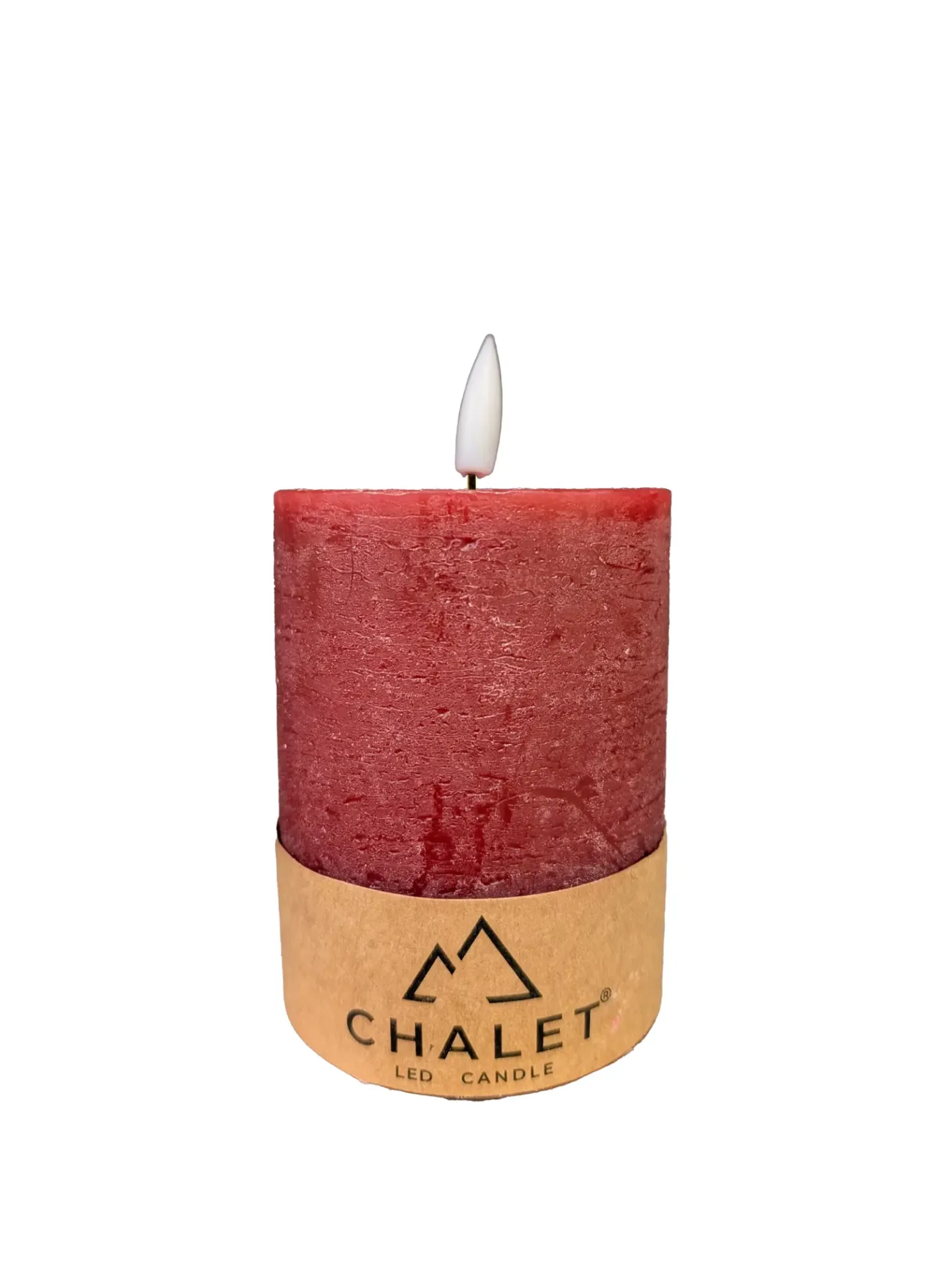 Decofinder LED-Kerze Chalet H: 10 cm Rot | Schubiger Möbel
