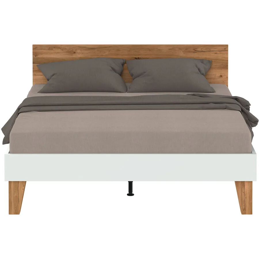Modular Bett Bogota weiss/braun MDF 140 x 200 cm