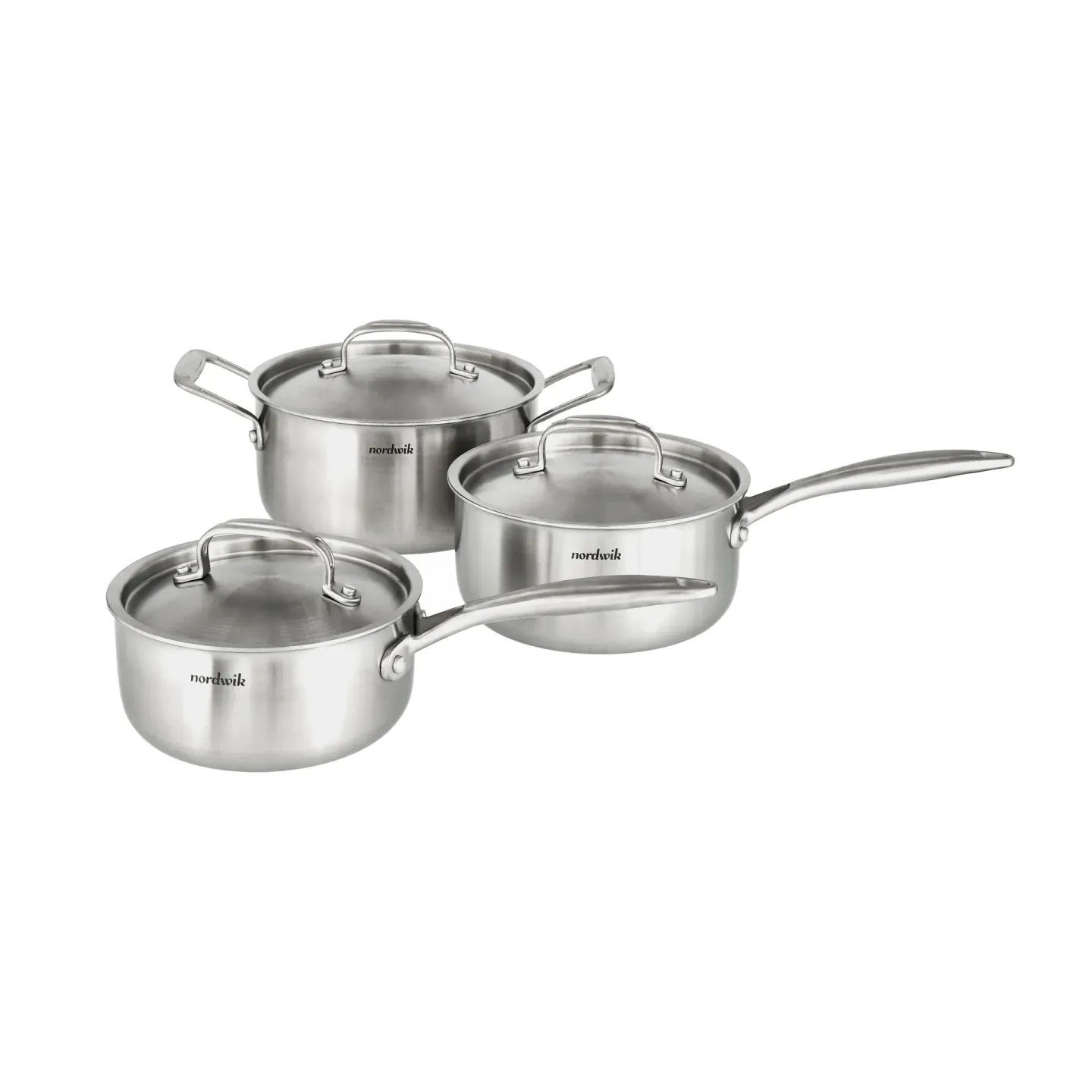 Nordwik Nordwik Kochtopfset 3-lagig 3 Teile 1,5 l, 2 l, 3 l