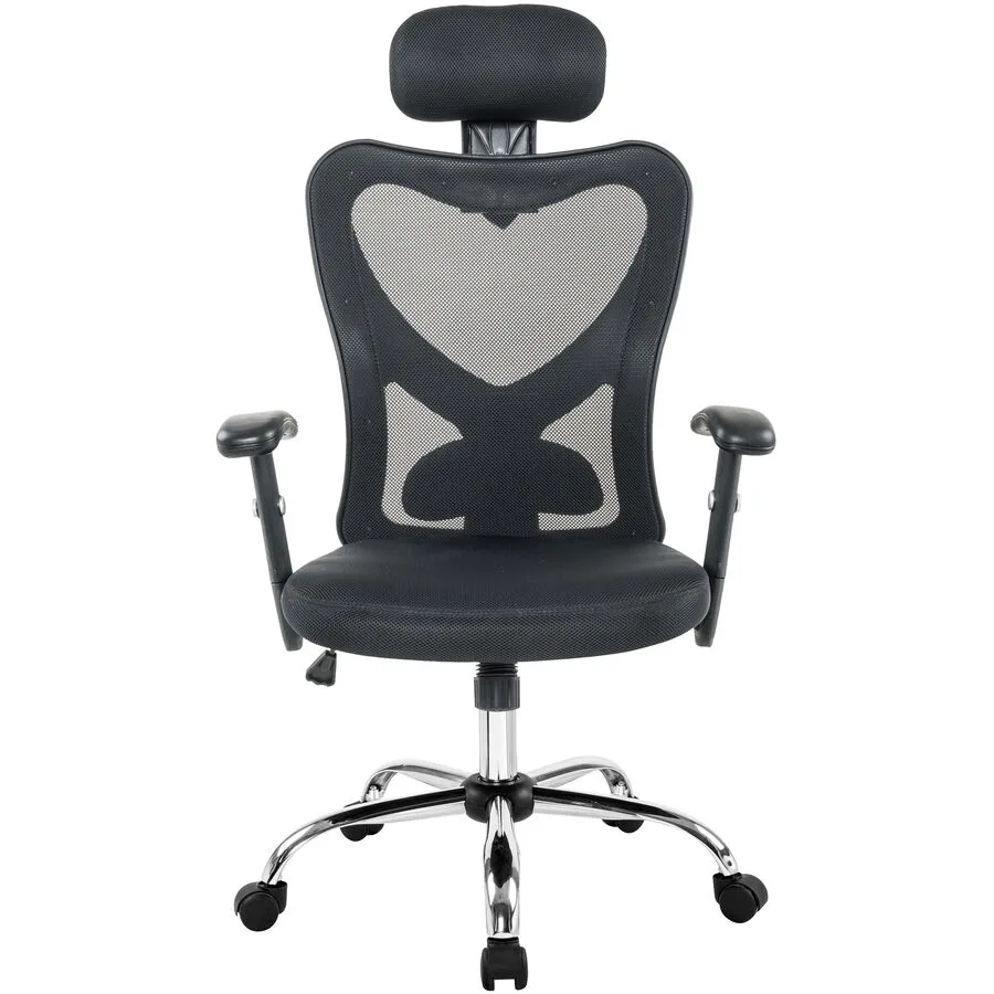 Bürostuhl Dimitri schwarz Textilleder/Nylon Mesh H 114 cm