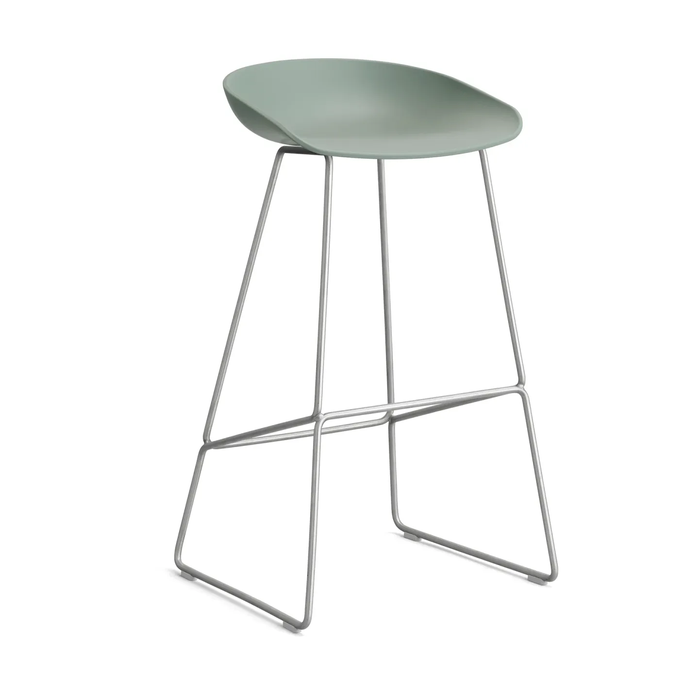 HAY About a Stool 38 High Barhocker 2.0 Fall green-Edelstahlgestell