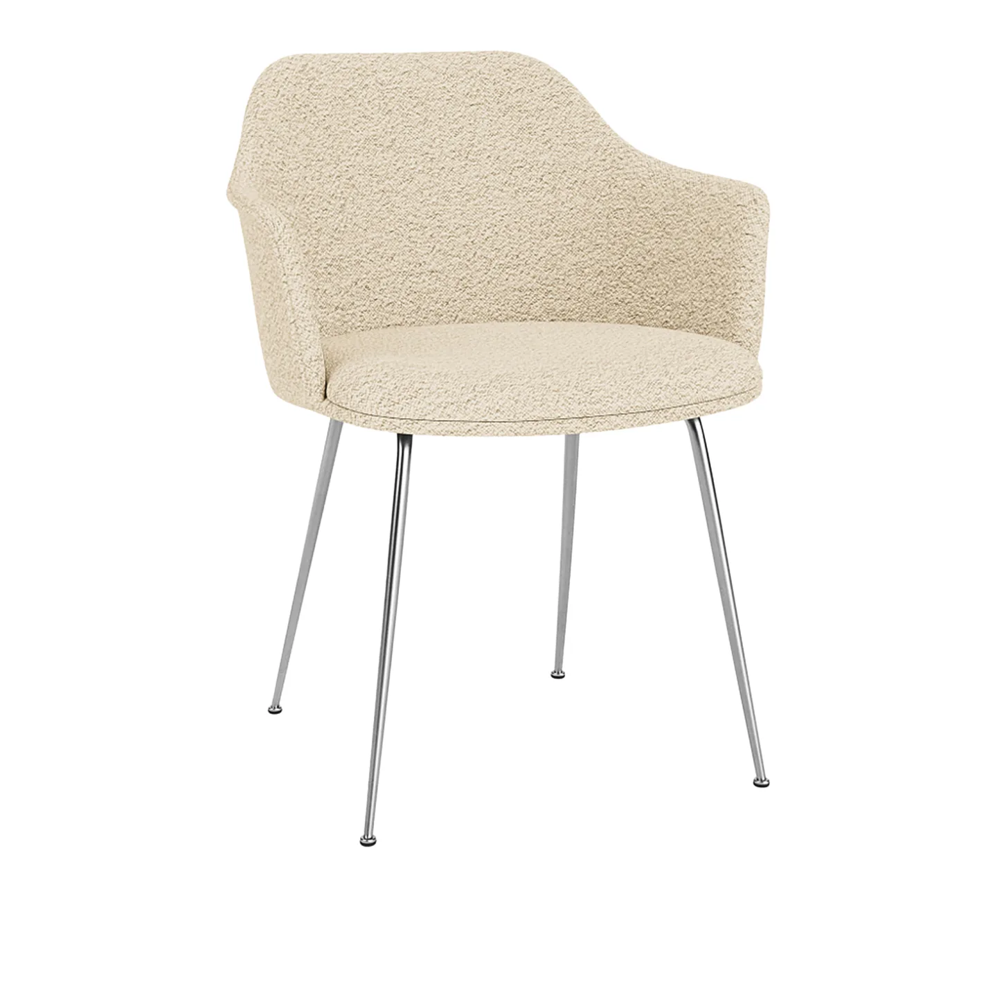 &Tradition - Rely Armchair HW36 Seat Cushion, Chrome Base Fabric Cat. 4 Col 005 Karakorum - Matstolar - Hee Welling - Grå - Textilmaterial/Syntetiskt/Plast