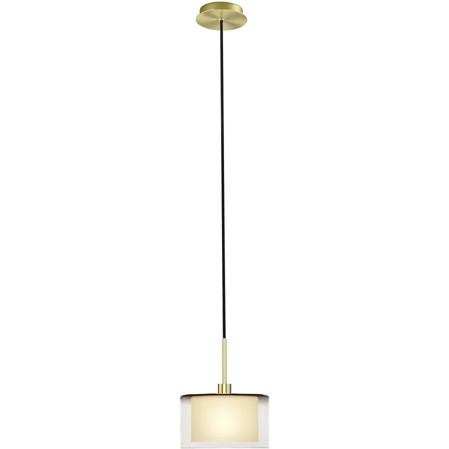 Designer-Pendellampe Bankamp Karl75 E14 Messing matt 1-flammig D 20 cm - Farbe: Messing matt mit blank abgesetzt - Material: Messing/Glas