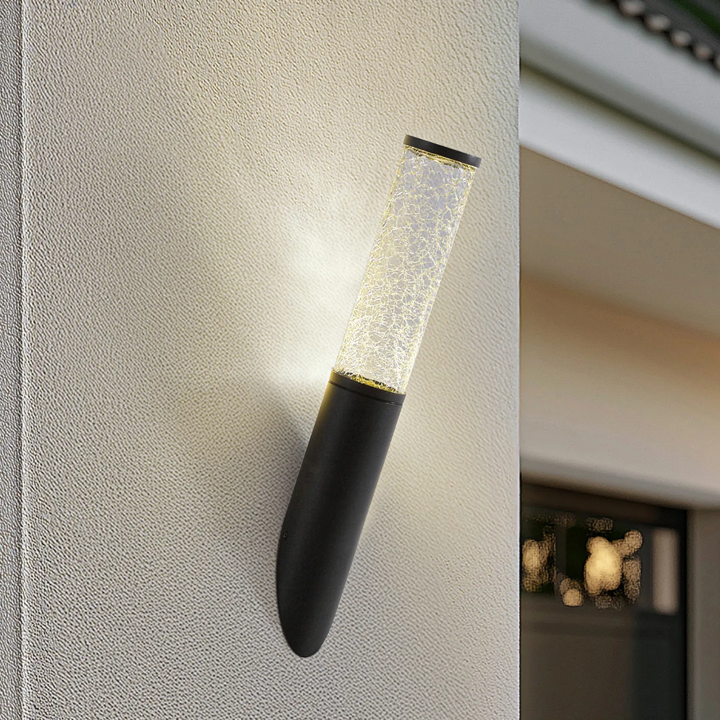 Gavros Außenwandleuchte, Aluminium, schwarz, 45 cm - Lindby - Terrasse - Modern - Einflammig
