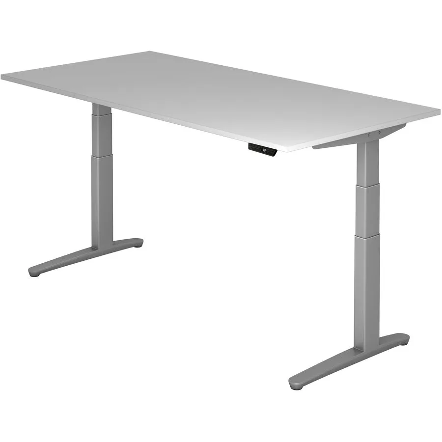 Schreibtisch Office grau Holzwerkstoff Höhenverstellbar B 200 T 100 cm