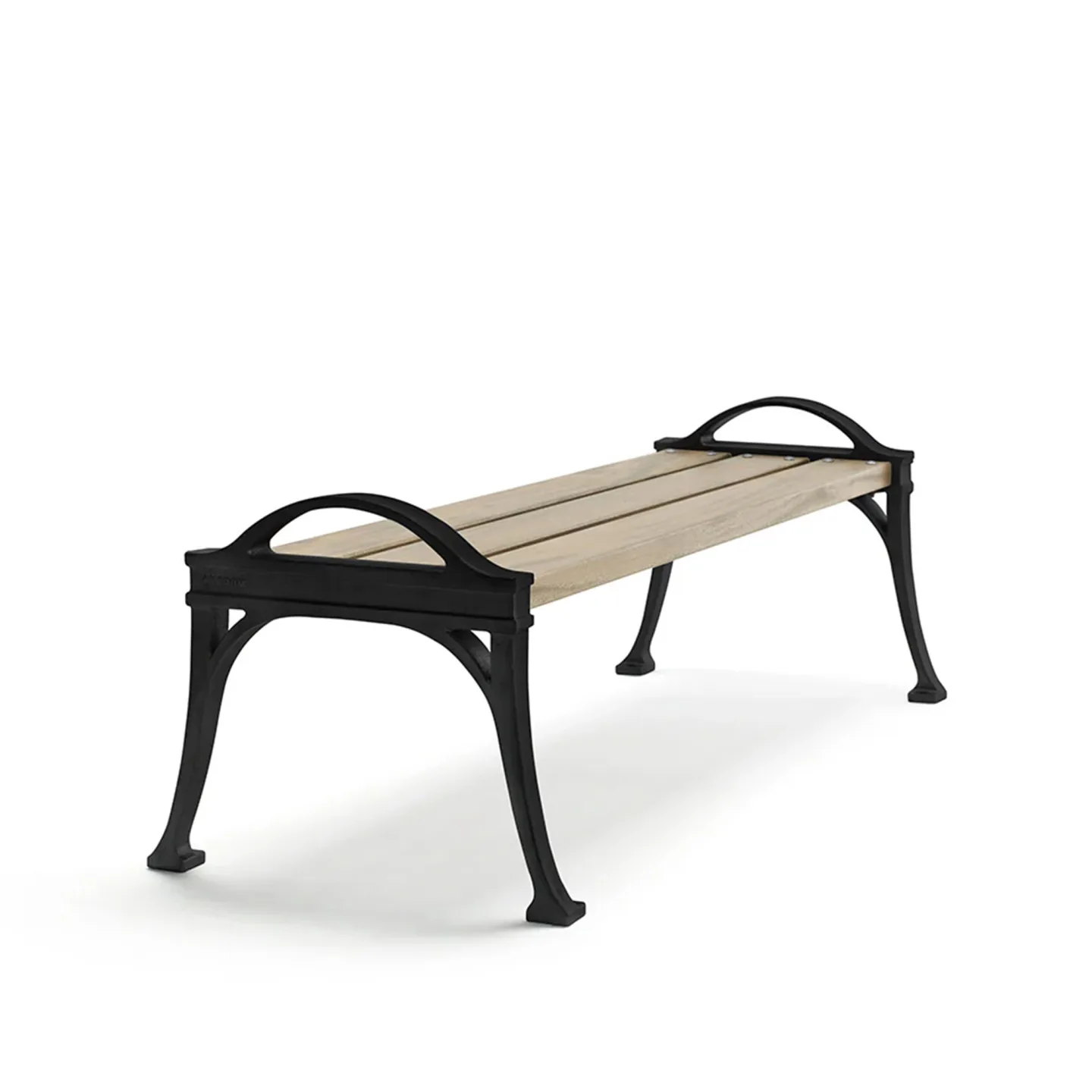 Byarums Bruk - Bänk Lessebo - Obehandlad Accoya/Svartlackerad Aluminium - Trädgårdsbänkar - Björn Alge - Svart - Metall