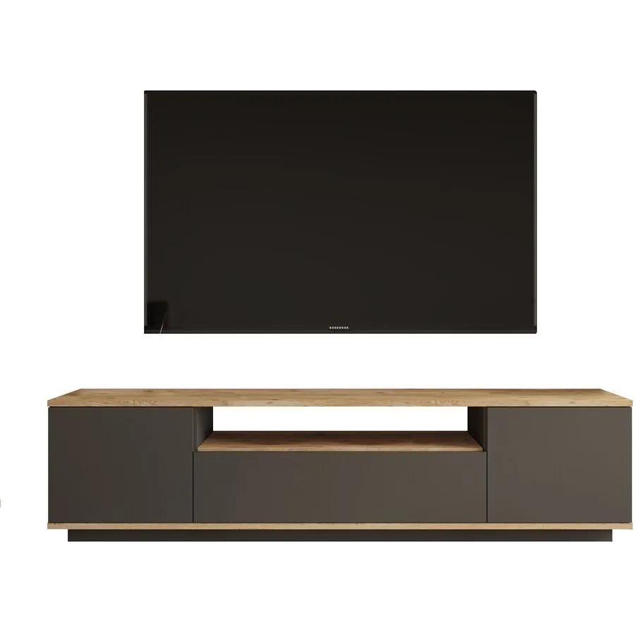 TV-Möbel Yasam Kiefer Melaminbeschichtete Spanplatte B 180 cm 30 kg