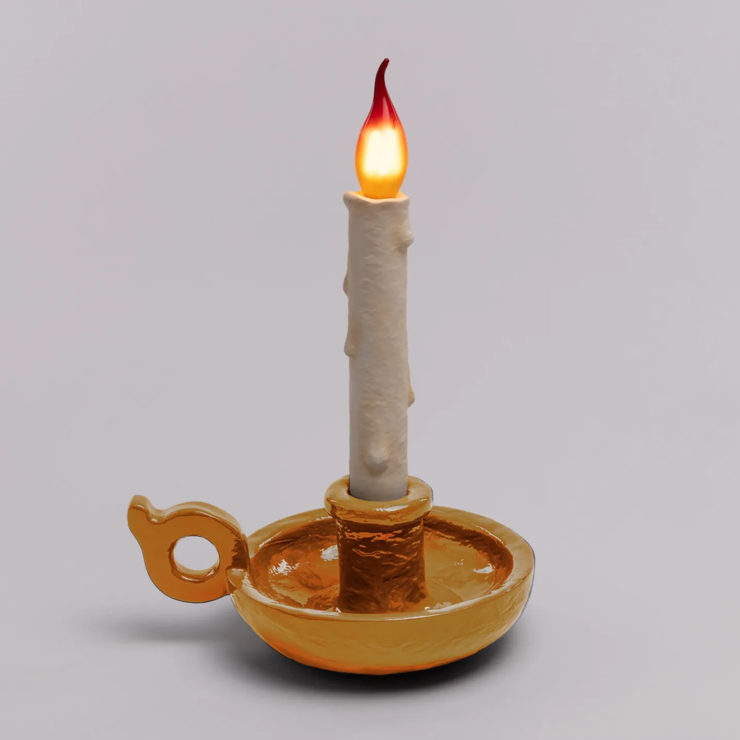 Bugia Blow ToGo Bordlampe Gold - Seletti Grimm Bugia - Stue - Design - Plastik