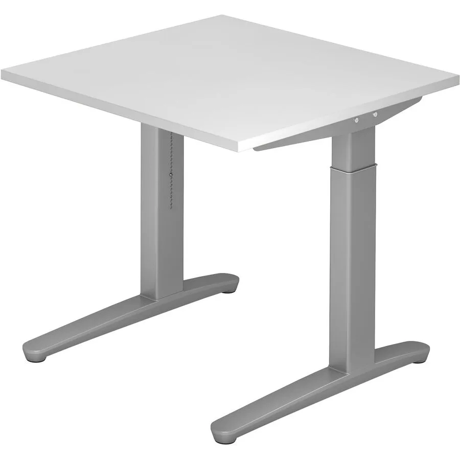 Schreibtisch Office weiss Holzwerkstoff Höhenverstellbar B 80 T 80 cm