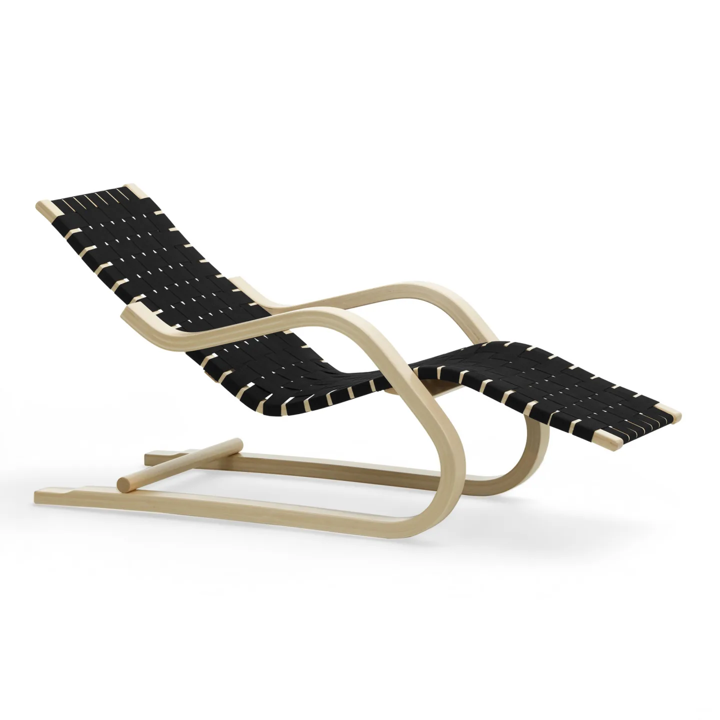 Artek - Lounge Chair 43 Black Blue - Fåtöljer - Alvar Aalto - Blå - Trä/Textilmaterial