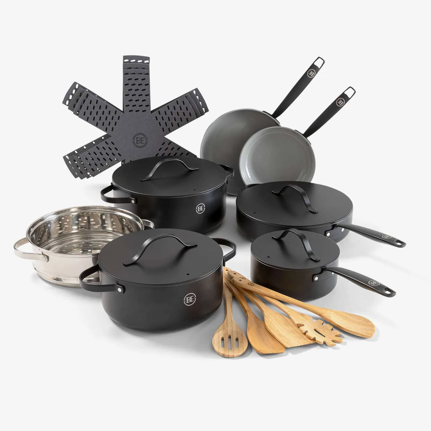 BE Living Essential Grytesett 20 deler - Matt Svart