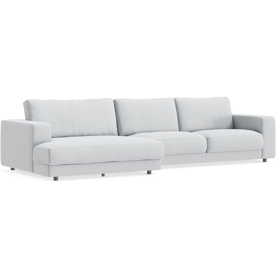Ecksofa Ava Links Bezug: 98% Polyester, 2% Nylon light grey B 350 T 150 cm - Möbel Konfigurator: Traummöbel individuell zusammenstellen