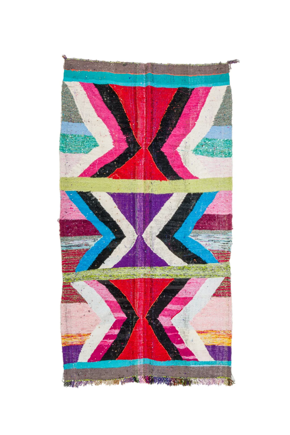 Marokkansk Boucherouite-teppe 140 x 255 cm (Størrelse: 140 x 255 cm)