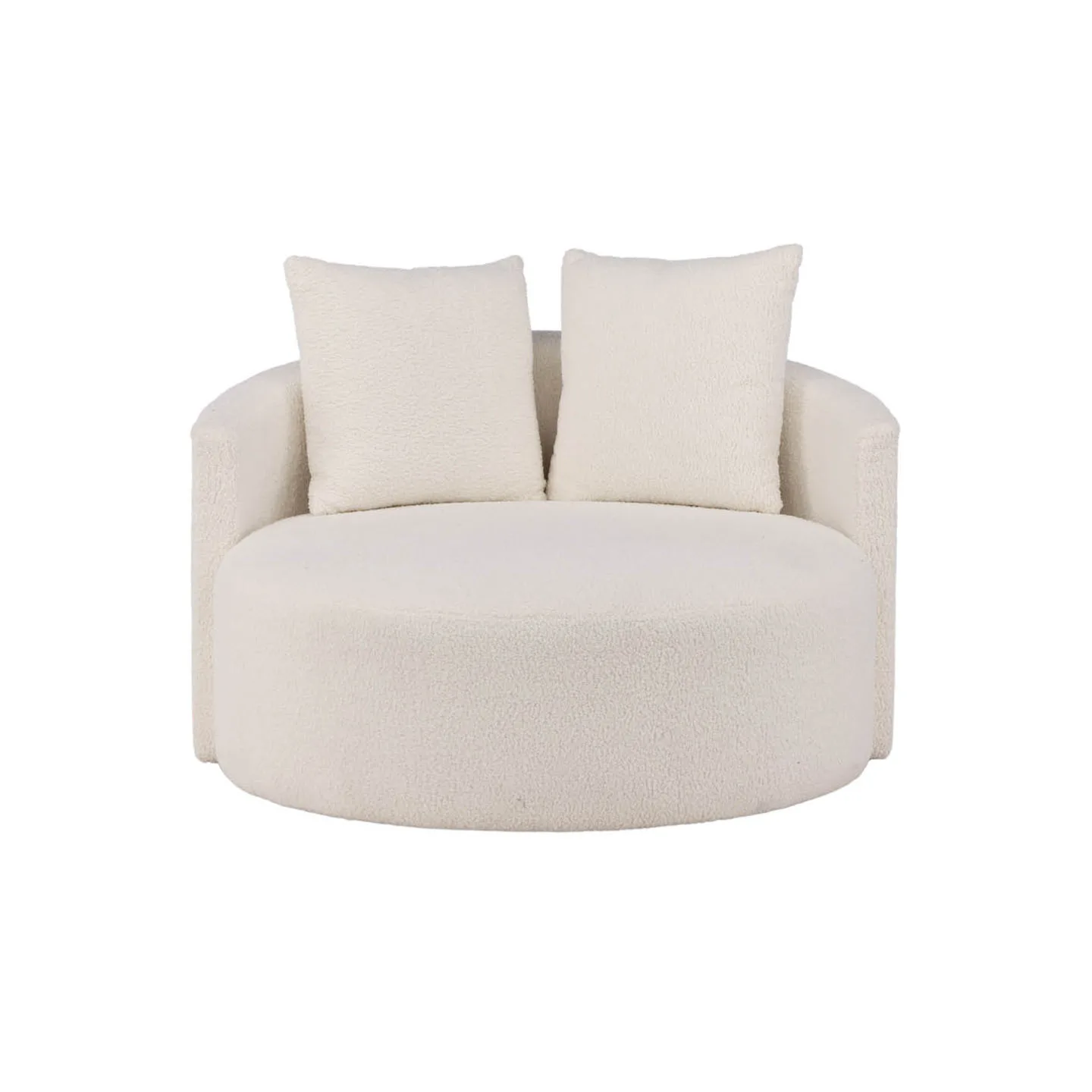 Kelso Sofa Ø116cm 2 Personen teddy weiß.