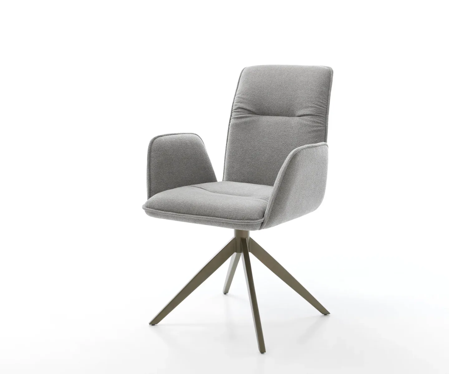 Drehstuhl Vinja-Flex Strukturstoff Soft Grau Kreuzgestell breit Effektfinish Titan 360° drehbar Wippfunktion