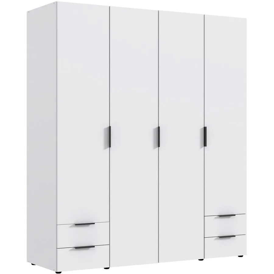 Kleiderschrank Modu weiss/schwarz Holzwerkstoff B 160 cm