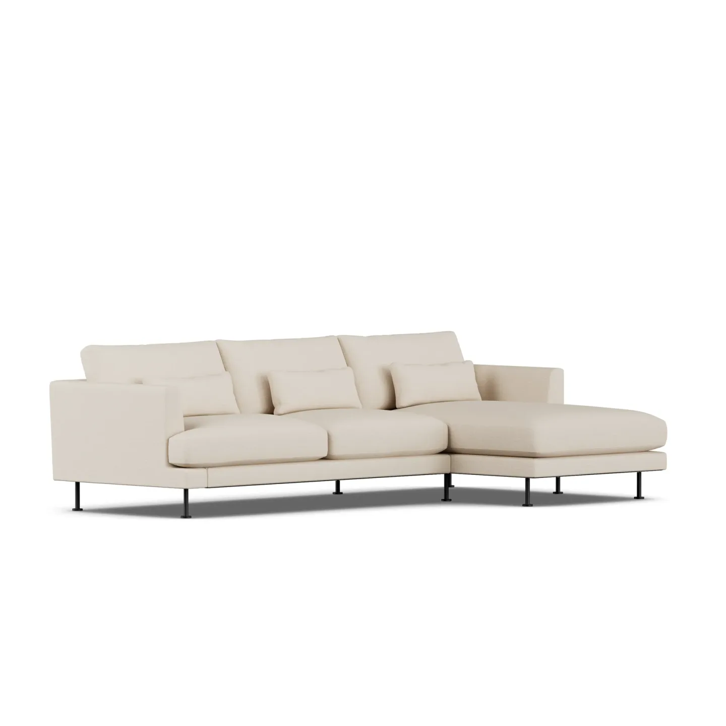 1898 Bredhult Sofa Same Beige 6670-Schwarzer Stahl, 2,5-sitzig C1