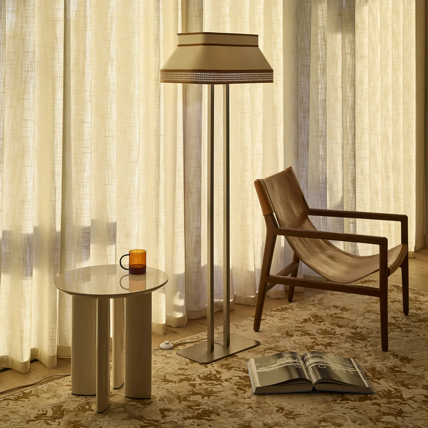 Square Stehleuchte - MARKET SET - Wohnzimmer - Design - Stoff / Textil - Eckig
