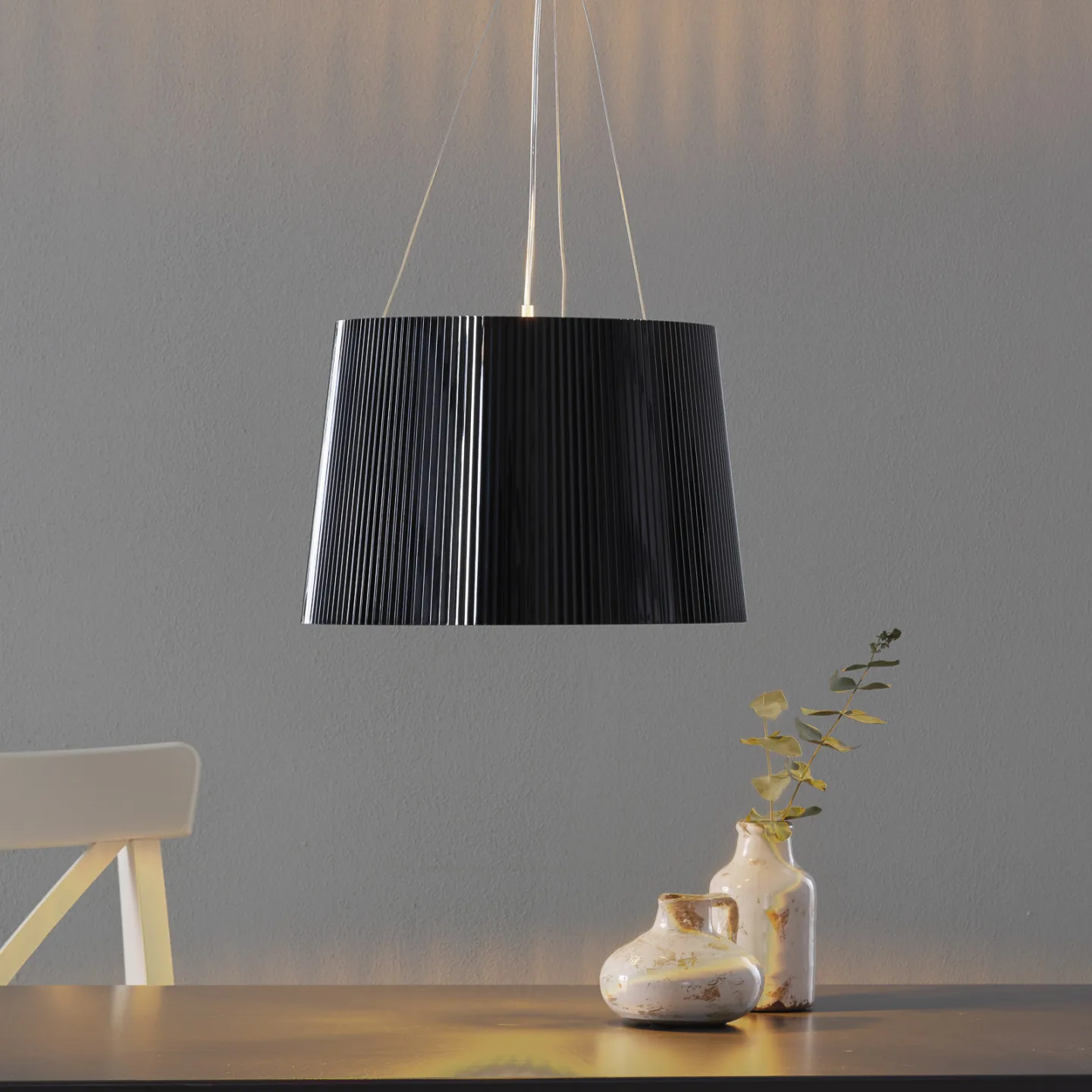 Ge' Pendelleuchte Schwarz/Gold - Kartell Gè - Wohnzimmer - Design - Kunststoff - Einflammig
