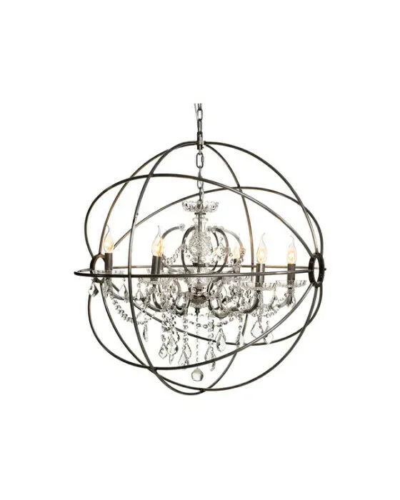 Rome Crystal Chandelier Grey