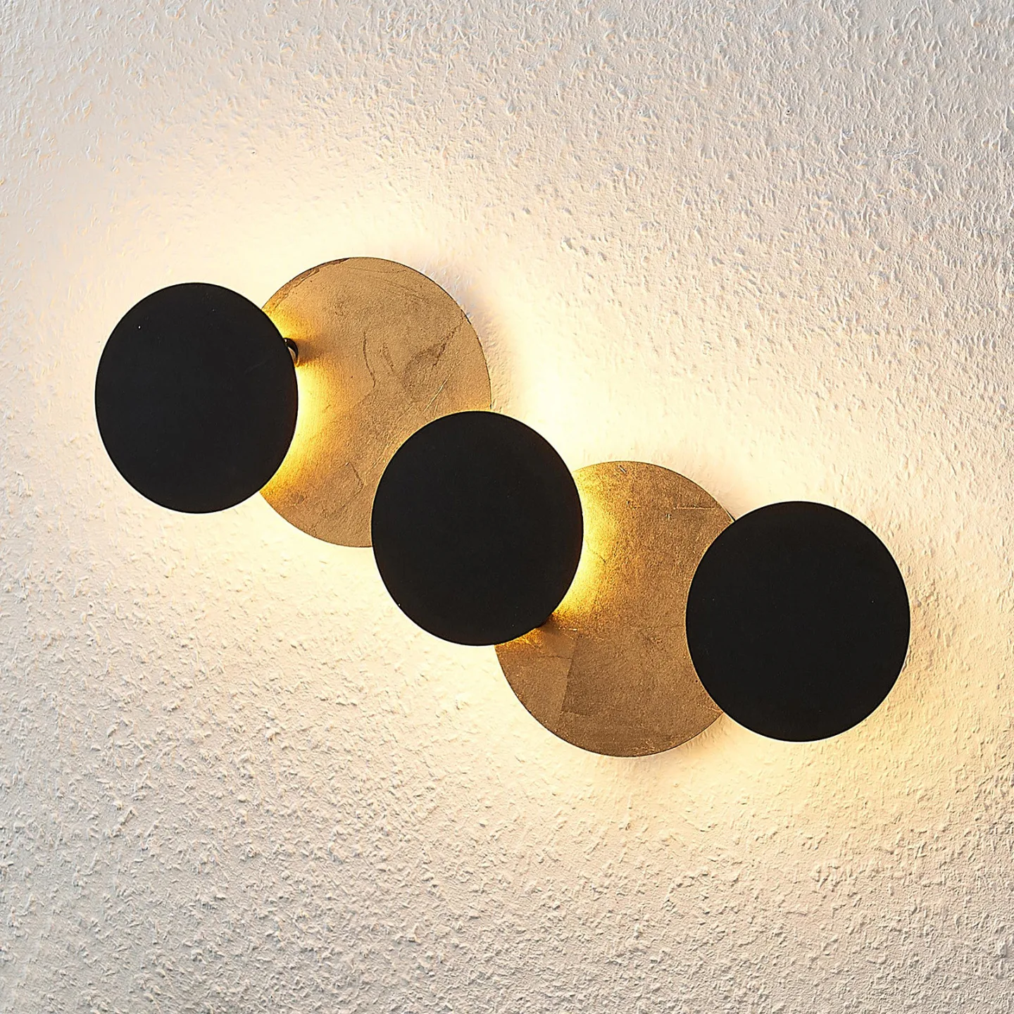 Grazyna 5 LED Wandleuchte Black/Gold - Lindby - Wohnzimmer - Modern - Metall - Mehrflammig