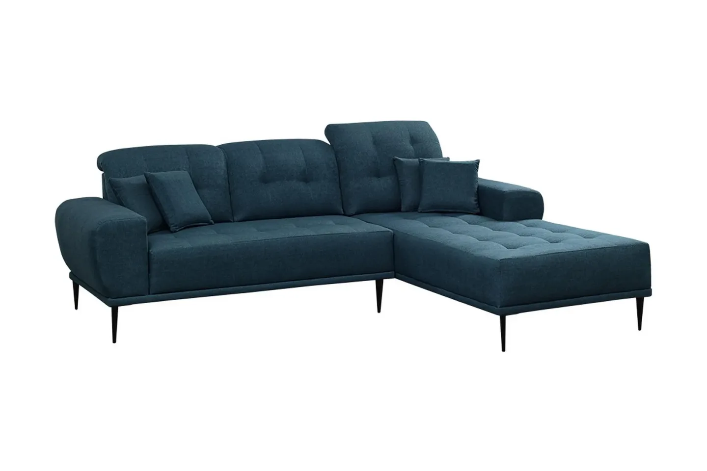 Rapale 3-sits Soffa med Divan Höger med Kuddar - Blå