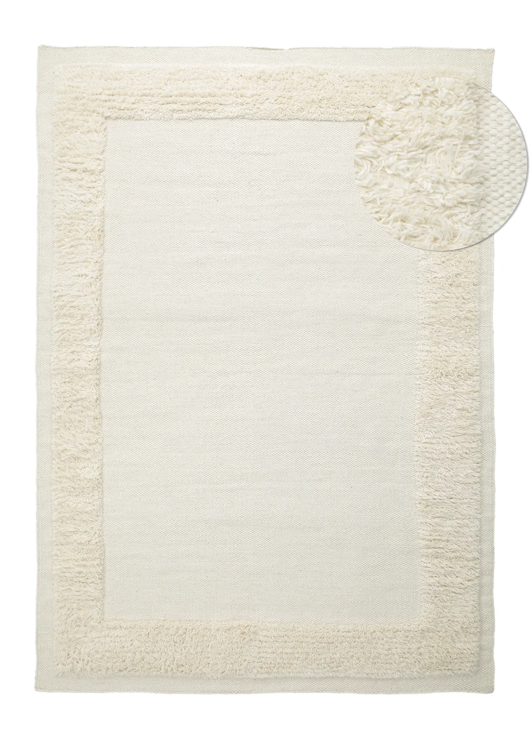 Ullteppe - Beja (hvit) (Størrelse: 80 x 150 cm)