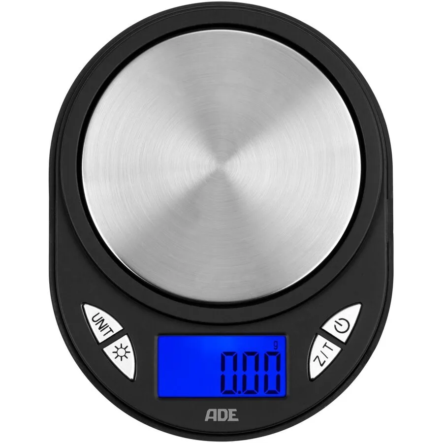 Küchenwaage ADE Schwarz, Silber, Silber Edelstahl B 13 cm 0.01 g